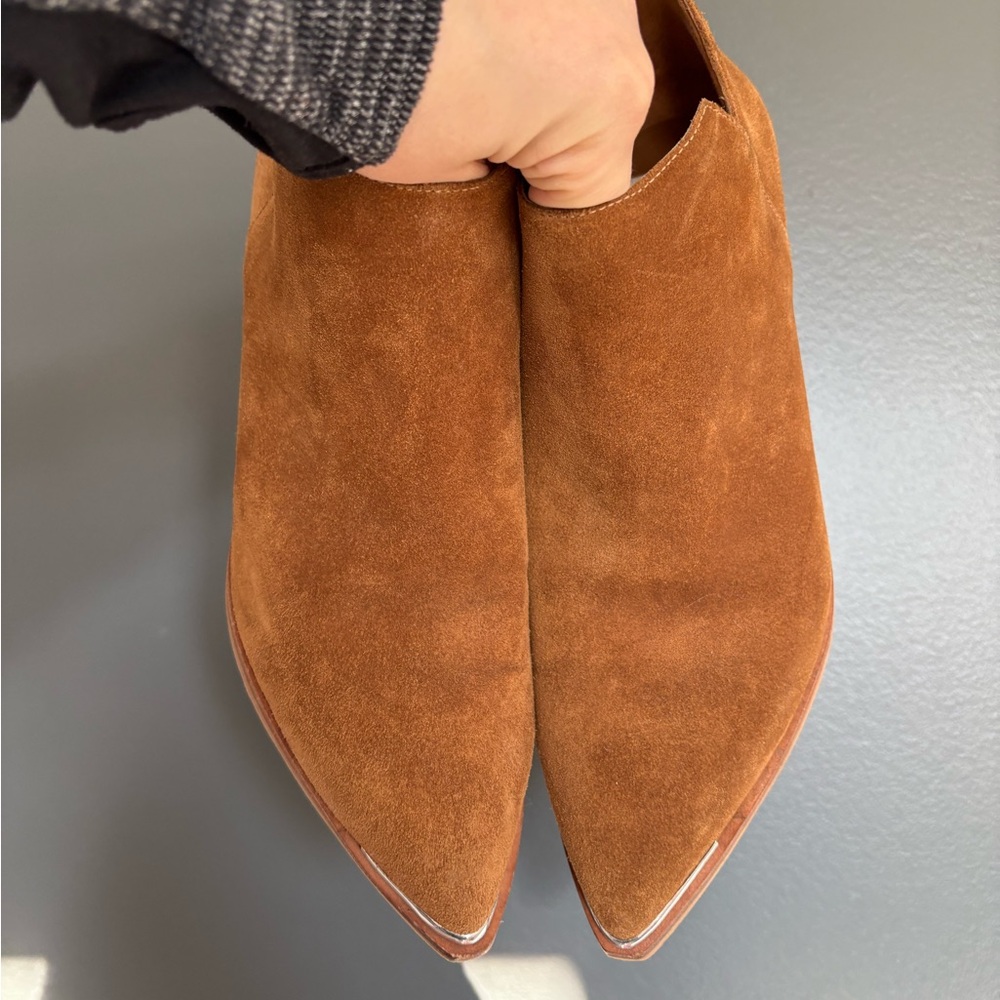 Marc Fisher- Tan Suede Ankle Booties - Picture 4 of 11